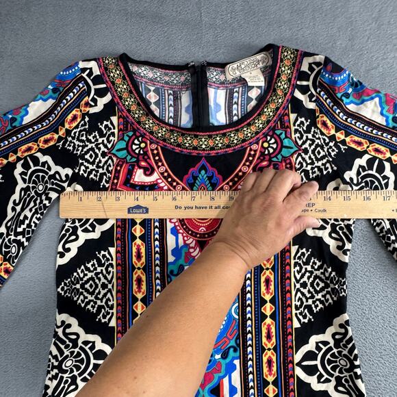 Flying Tomato Anthropologie Dress Print A-Line Shift Bell Sleeve Boho SMALL - Picture 5 of 7